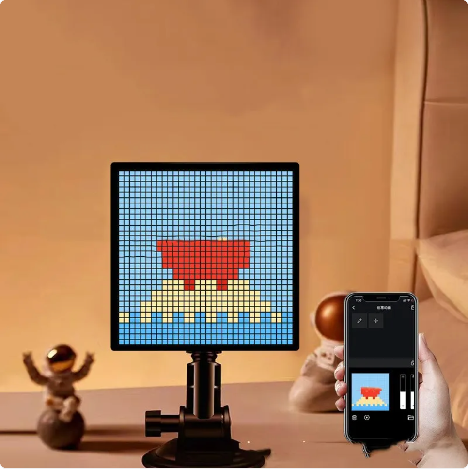 Bluetooth LED Pixel Display Light – Customizable Pixel Art – side view