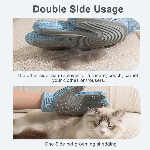 Pet Grooming Deshedding Glove – in use
