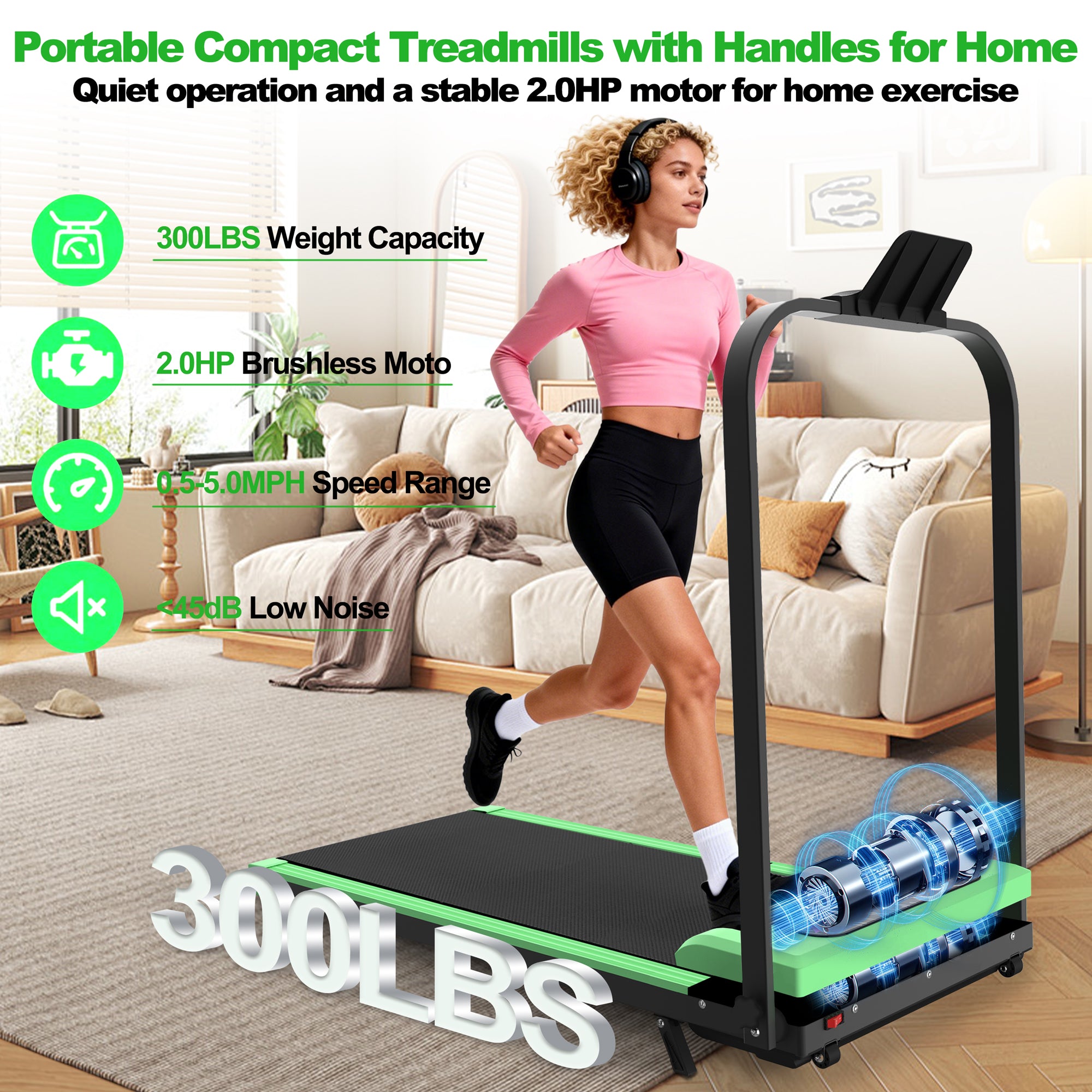 Foldable Treadmill With Handle Bar Incline 2 – close-up