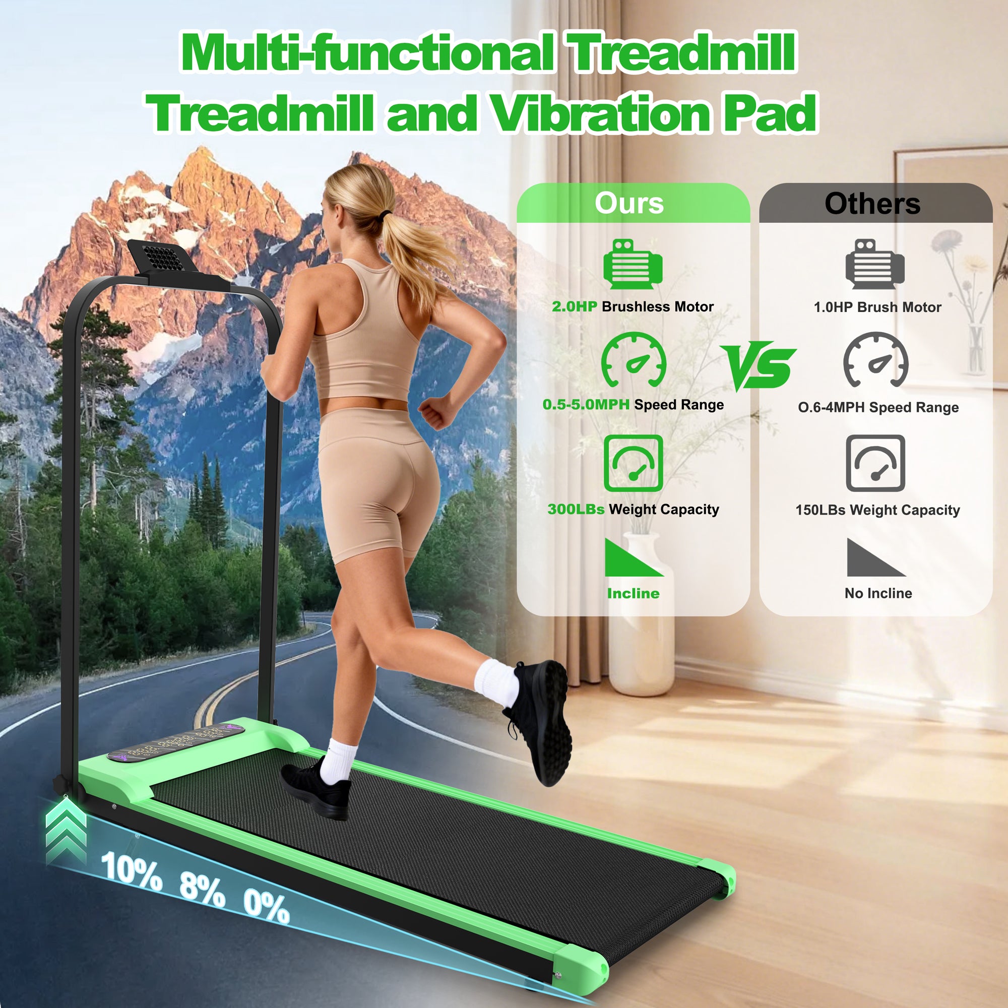 Foldable Treadmill With Handle Bar Incline 2 – in use