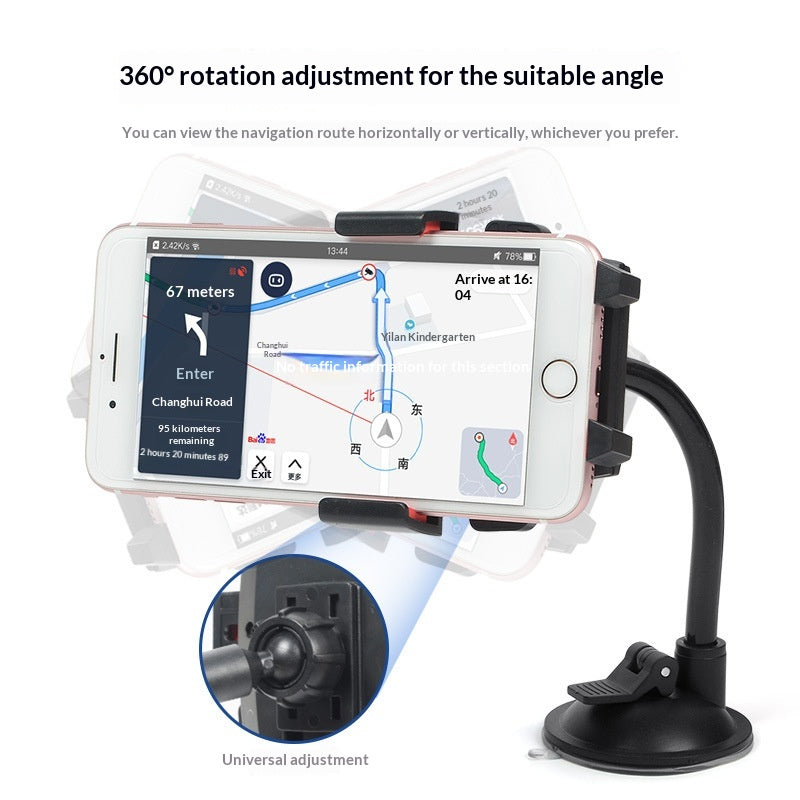 Windshield Hose Style Car Phone Holder Suction – in use