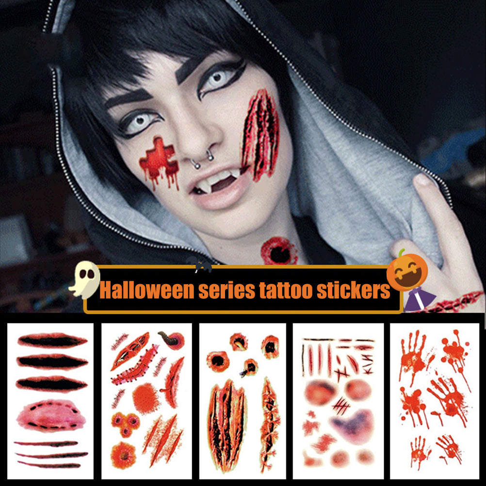 Temporary Scar Tattoos Stickers Realistic Bloody Wound
